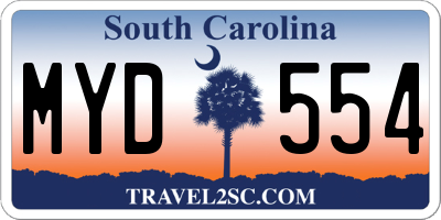 SC license plate MYD554