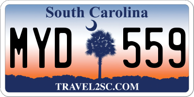 SC license plate MYD559
