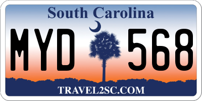 SC license plate MYD568