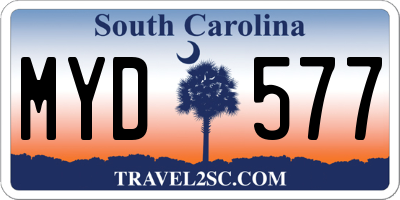 SC license plate MYD577