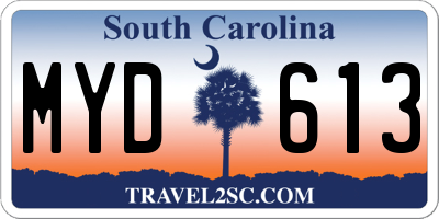 SC license plate MYD613