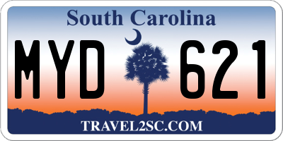SC license plate MYD621