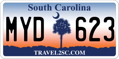 SC license plate MYD623