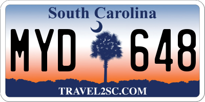 SC license plate MYD648
