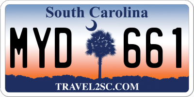 SC license plate MYD661