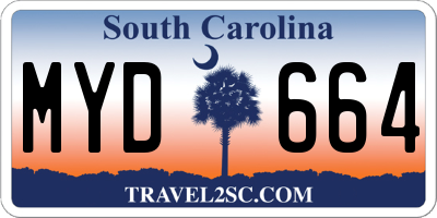 SC license plate MYD664