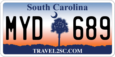 SC license plate MYD689