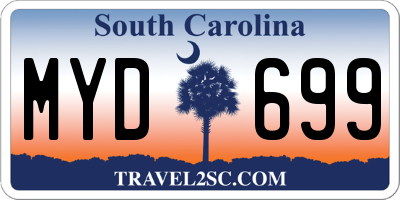 SC license plate MYD699