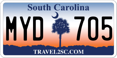 SC license plate MYD705