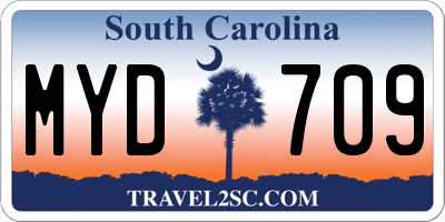 SC license plate MYD709