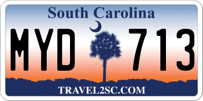 SC license plate MYD713