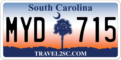 SC license plate MYD715