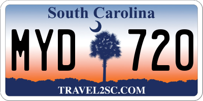 SC license plate MYD720