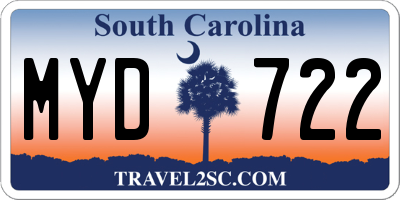 SC license plate MYD722
