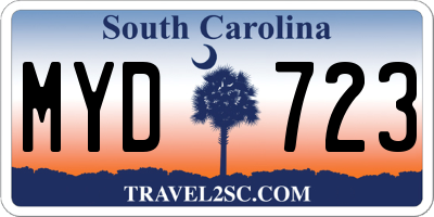 SC license plate MYD723