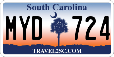 SC license plate MYD724