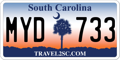 SC license plate MYD733