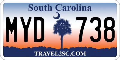 SC license plate MYD738
