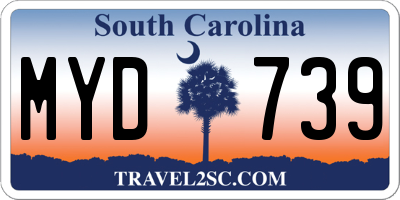 SC license plate MYD739