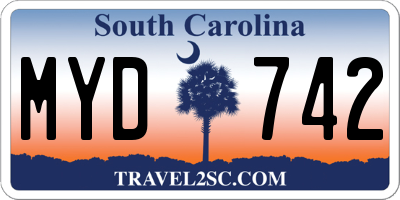 SC license plate MYD742
