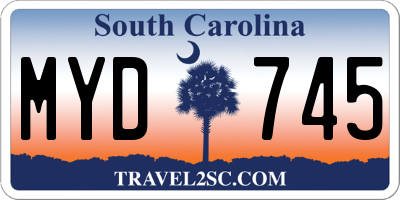 SC license plate MYD745