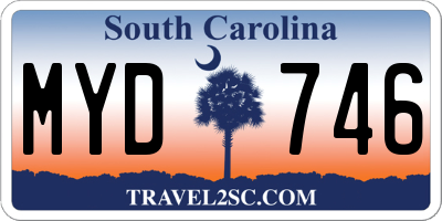 SC license plate MYD746
