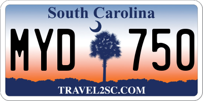 SC license plate MYD750