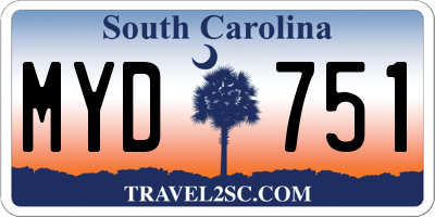 SC license plate MYD751