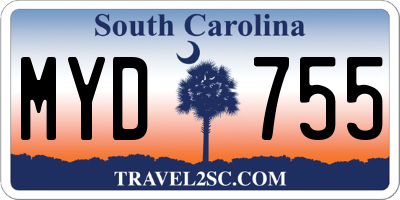 SC license plate MYD755