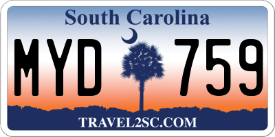 SC license plate MYD759
