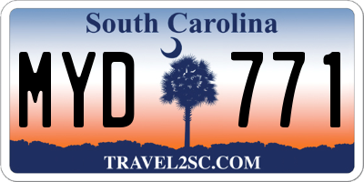 SC license plate MYD771