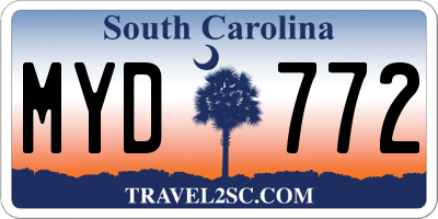 SC license plate MYD772