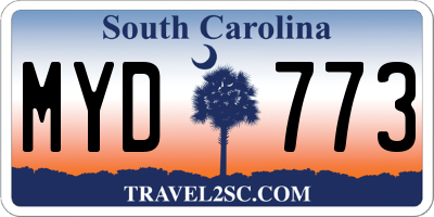 SC license plate MYD773