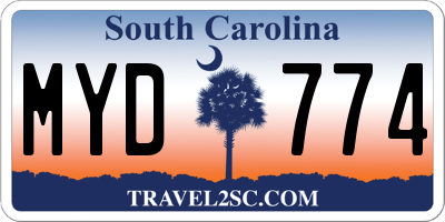 SC license plate MYD774