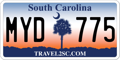 SC license plate MYD775