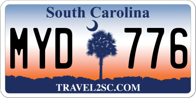 SC license plate MYD776