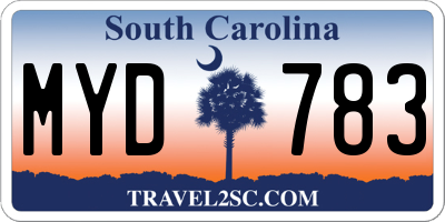 SC license plate MYD783