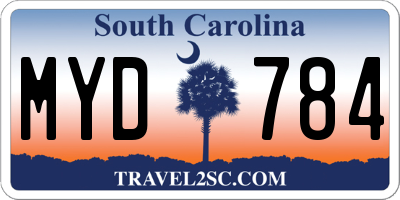 SC license plate MYD784