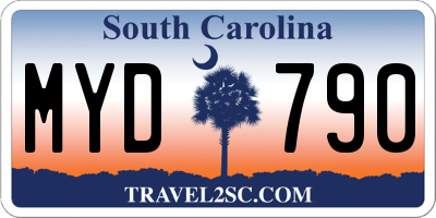 SC license plate MYD790