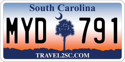 SC license plate MYD791
