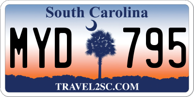 SC license plate MYD795