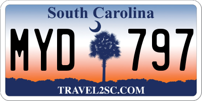 SC license plate MYD797