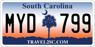 SC license plate MYD799