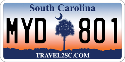 SC license plate MYD801