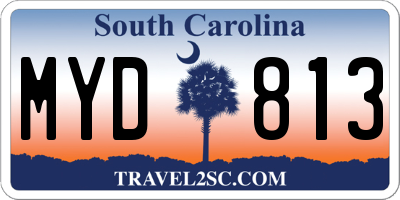 SC license plate MYD813