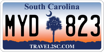 SC license plate MYD823