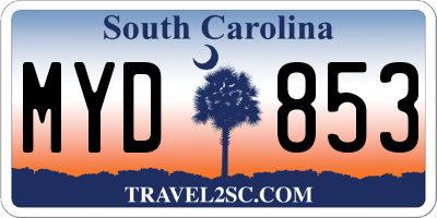 SC license plate MYD853