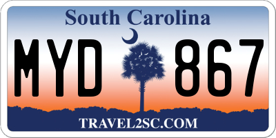 SC license plate MYD867