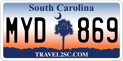 SC license plate MYD869