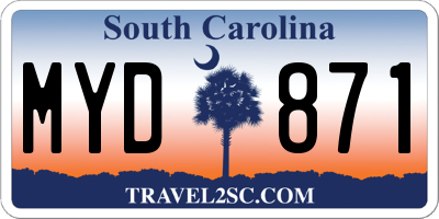 SC license plate MYD871